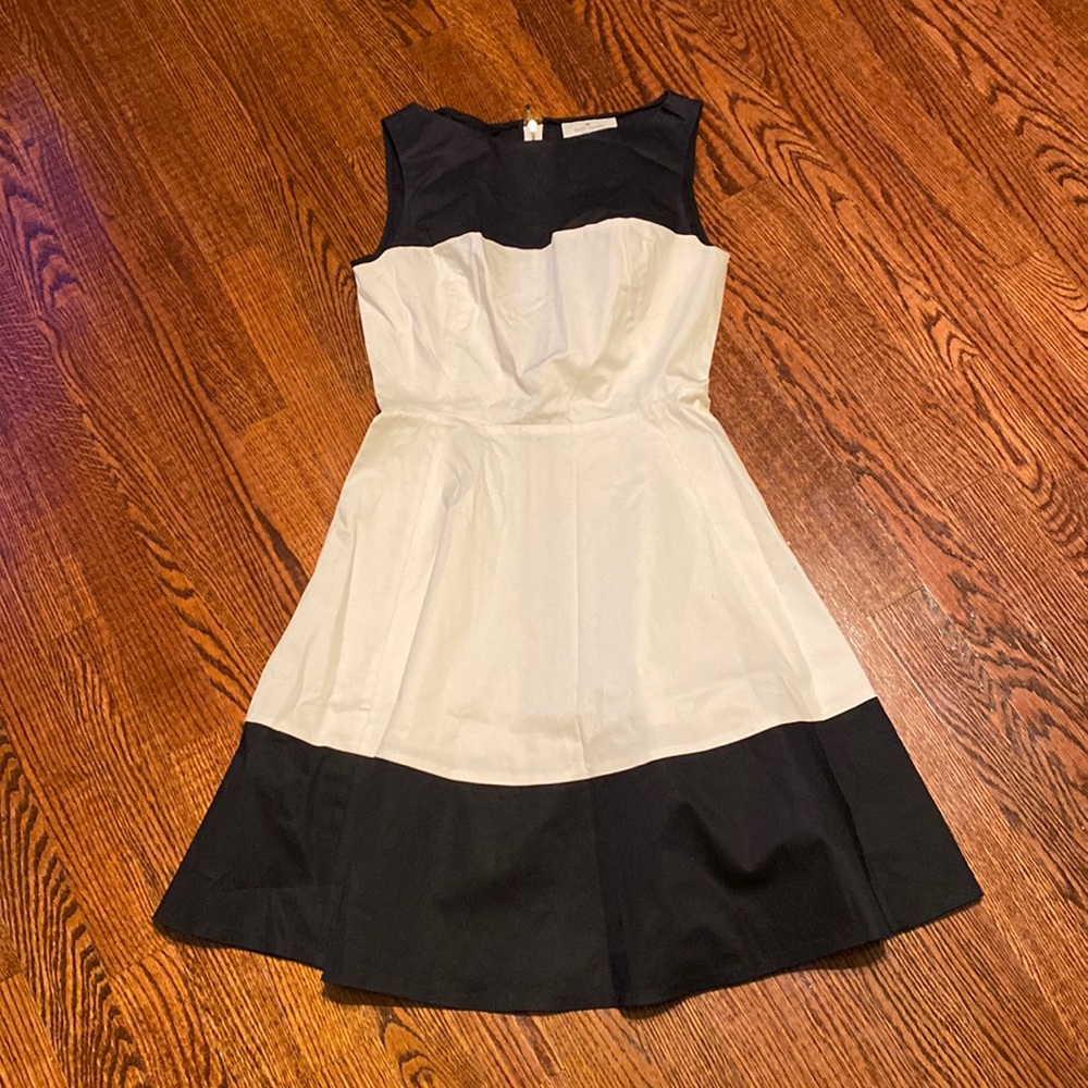 Kate Spade White and Black Colorblock Sleeveless Dress